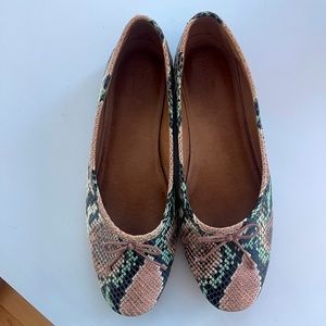 The Adelle Ballet Flat in Snake Embossed Leather